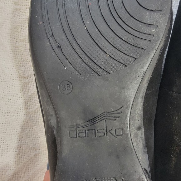 Dansko Womens Ann Pewter‎ Metallic Leather Loafers Slip On Shoes Size 38 7.5-8 - Picture 9 of 11